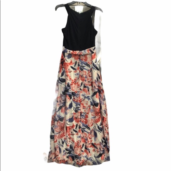 Chetta B dress long Mixed Media Maxi,navy/red.NWT - Picture 3 of 11